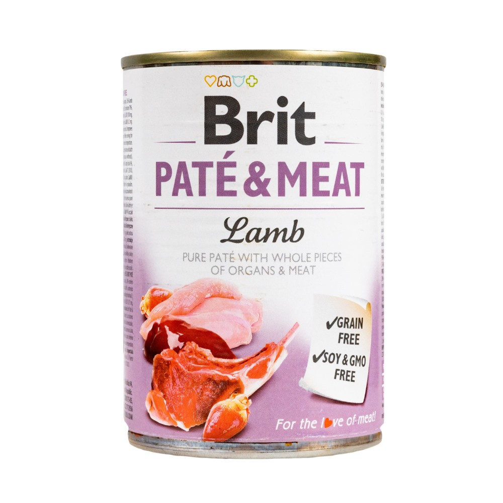 Вологий корм для собак Brit Care Pate and Meat з ягням 400 г (8595602557431)