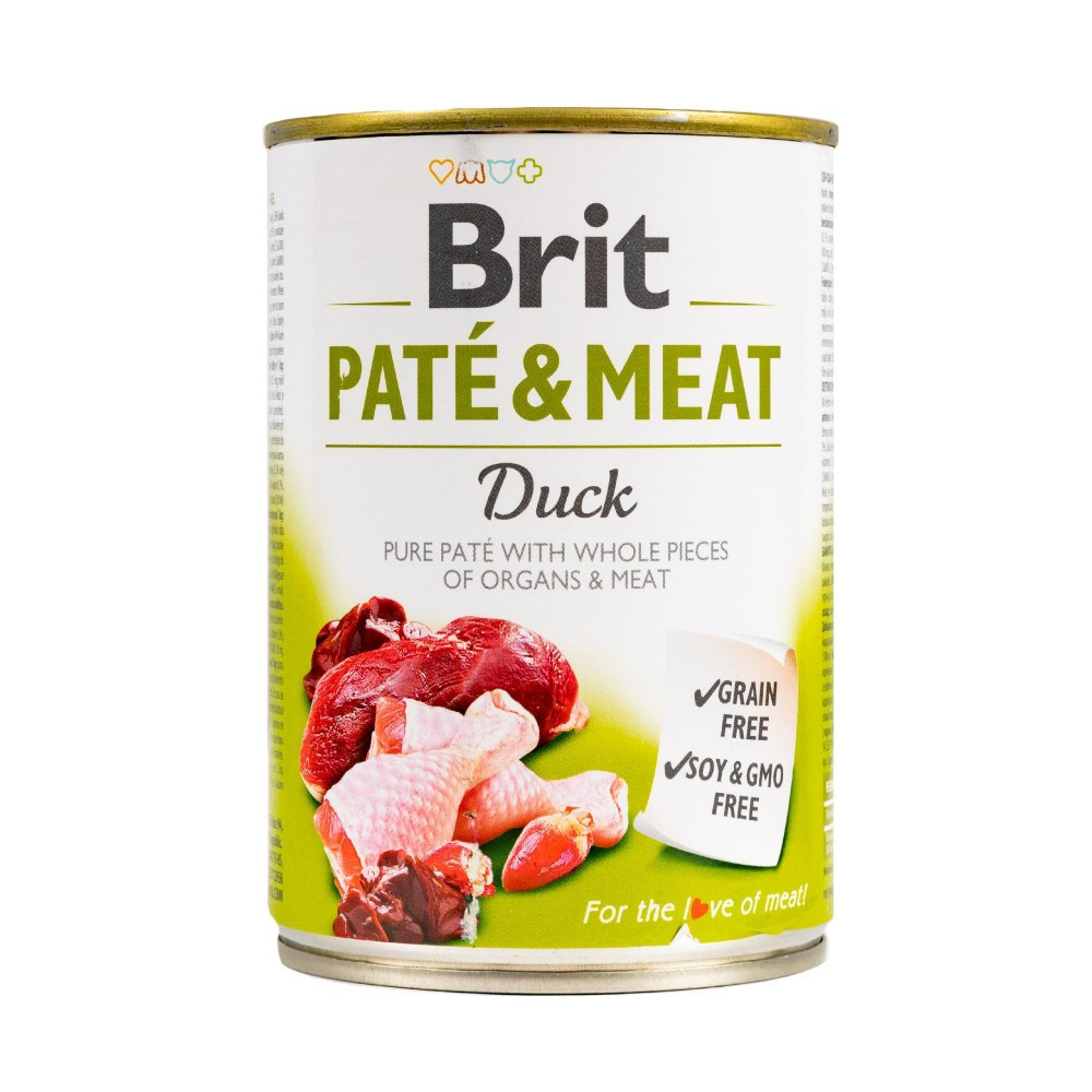 Вологий корм для собак Brit Care Pate and Meat з качкою 400 г (8595602557424)