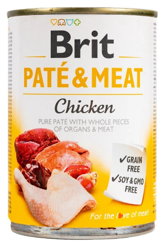 Вологий корм для собак Brit Care Pate and Meat з куркою 400 г (8595602557417)