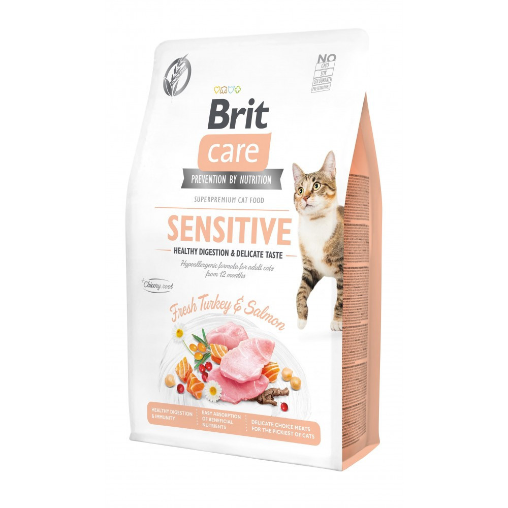 Сухий корм Brit Care для вибагливих кішок з індичкою та лососем 2 кг (8595602540709)