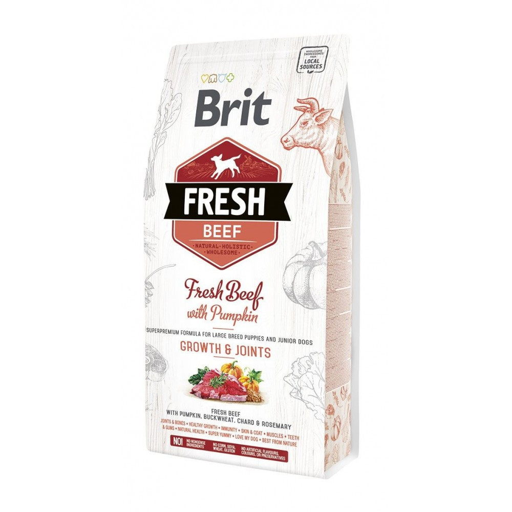 Сухий корм для собак Brit Fresh Beef/Pumpkin Puppy Large для щенков 2,5 кг (8595602530762)