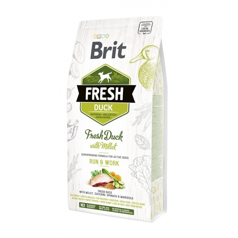 Сухий корм для собак Brit Fresh Duck/Millet Active Run and Work 5 кг (8595602530823)