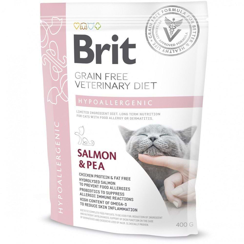 Сухий корм Brit VetDiets GF Cat для кошек всех возрастов при пищевой непереносимости с лососем и горохом 400 г (8595602528387)