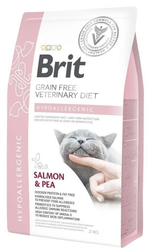 Сухий корм Brit VetDiets GF для кішок різного віку при харчовій непереносимості з лососем та горохом 2 кг (8595602528370)