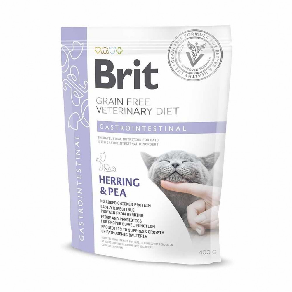 Сухий корм для котів Brit VetDiets Grain Free Cat Gastrointestinal з порушеним травленням з оселедцем лососем яйцем та горохом 400 г (8595602528431)