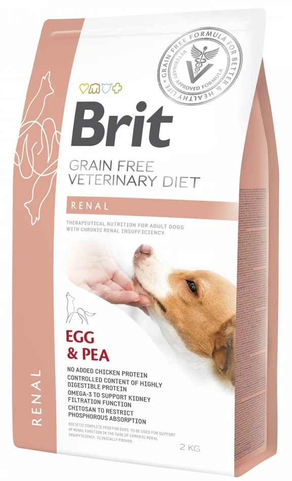 Сухий корм для собак Brit VetDiets Grain Free VetDiet Dog Renal з нирковою недостатностью з яйцем горохом та гречкою 2 кг (8595602528196)