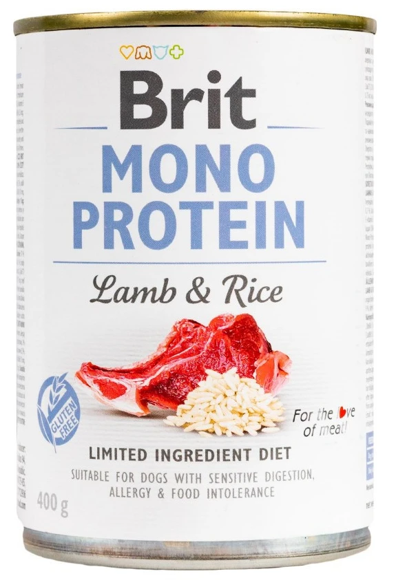 Вологий корм для собак Brit Mono Protein Lamb and Rice 400 г (8595602555352)