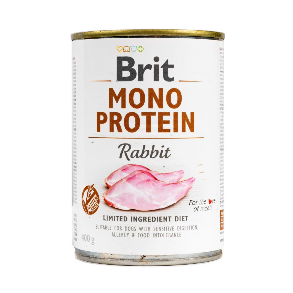 Вологий корм для собак Brit Care Mono Protein Rabbit 400 г (8595602555376)