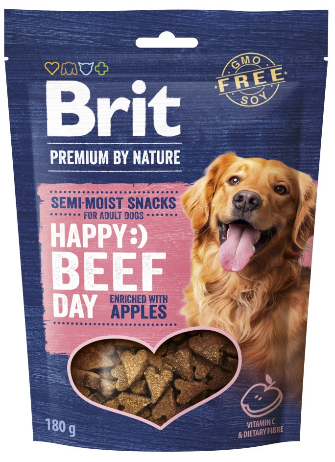 Ласощі для собак Brit Premium Semi-moist Snacks Beef with Apples напіввологі з яловичиною і яблуками 180г (8595602573929)