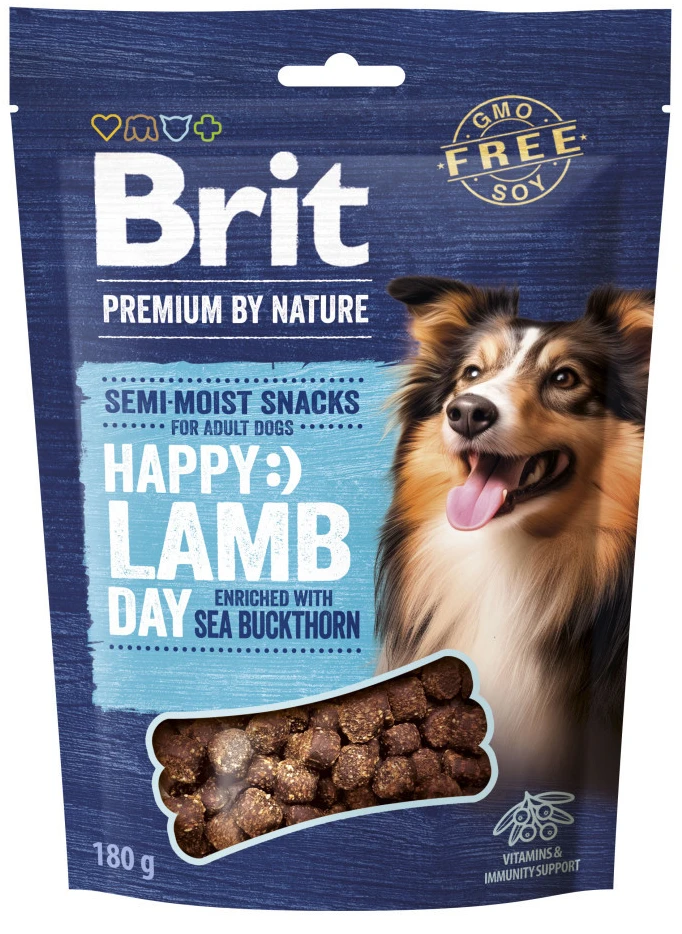 Ласощі для собак Brit Premium Semi-moist Snacks Lamb with Sea Buckthorn напіввологі з ягням і обліпихою 180г (8595602573943)