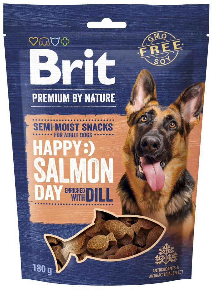 Ласощі для собак Brit Premium Semi-moist Snacks Salmon with Dill напіввологі з лососем і кропом 180г (8595602573936)