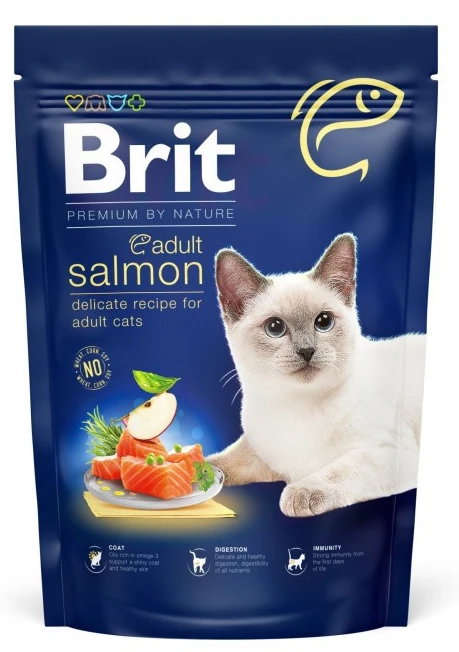 Сухий корм Brit Premium by Nature (для дорослих котів з лососем 800 г (8595602553051)