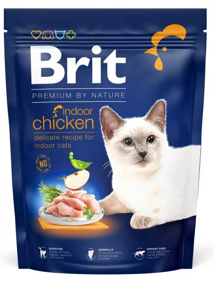 Сухий корм Brit Premium by Nature для котів, що мешкають у приміщенні, з куркою 300 г (8595602552986)