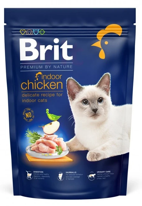 Сухий корм Brit Premium by Nature для котів, що мешкають у приміщенні, з куркою 800 г (8595602553068)