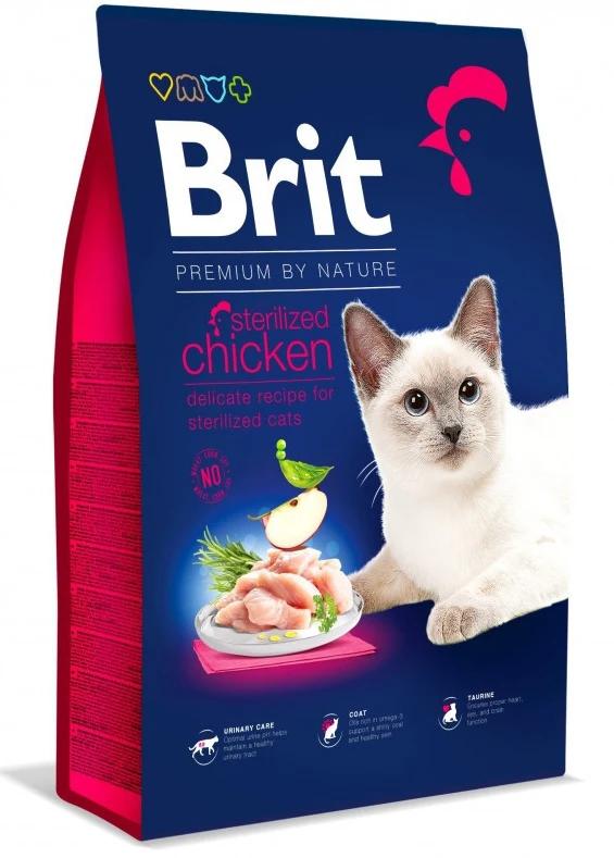 Сухий корм Brit Premium by Nature для стерилізованих котів з куркою 8 кг (8595602553235)