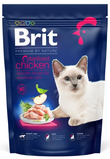 Сухий корм Brit Premium by Nature для стерилізованих котів з куркою 800 г (8595602553075)
