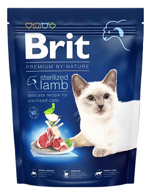 Сухий корм Brit Premium by Nature для стерилізованих котів з ягням 300 г (8595602553006)