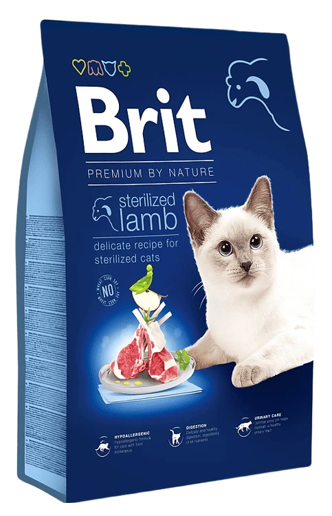 Сухий корм Brit Premium by Nature для стерилізованих котів з ягнятком 8 кг (8595602553242)