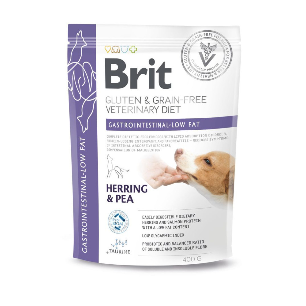 Сухий корм для собак Brit VetDiets Dog Gastrointestinal-Low fat з оселедцем 400 г (8595602559633)