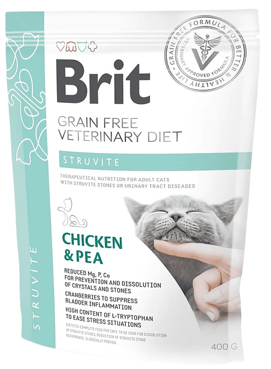 Сухий корм Brit VetDiets GF для кішок при струвиті з горохом і куркою 400 г (8595602528288)