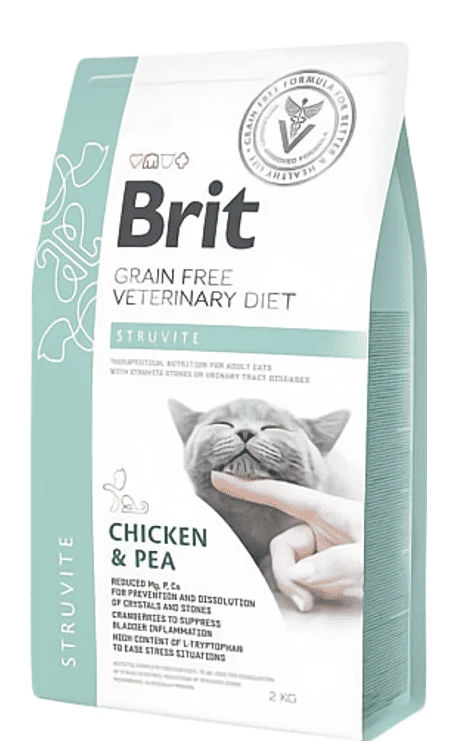 Сухий корм Brit VetDiets GF для кішок при струвиті з горохом і куркою 2 кг (8595602528271)