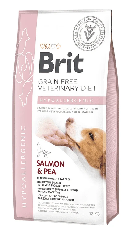 Сухий корм для собак Brit VetDiets для собак при харчовій алергії з лососем, горохом та гречкою 12 кг (8595602528035)