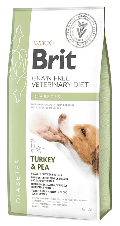 Сухий корм для собак Brit VetDiets для собак при цукровому діабеті з ідейкою та горохом 12 кг (8595602528097)