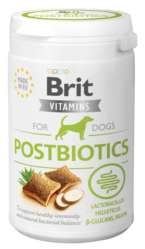 Витамины для собак Brit Vitamins Postbiotics для взрослых для поддержания иммунитета и нормализации пищеварения с курицей 150 г (8595602562534)