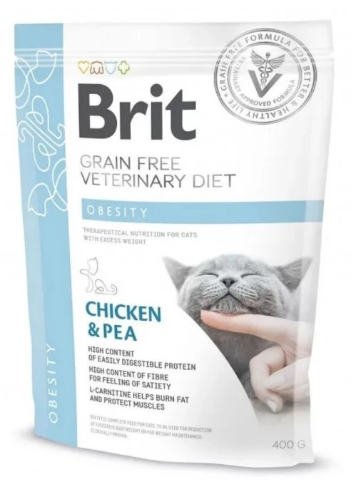 Сухий корм Brit VetDiets для кішок з надмірною вагою з куркою та горохом 400 г (8595602528486)