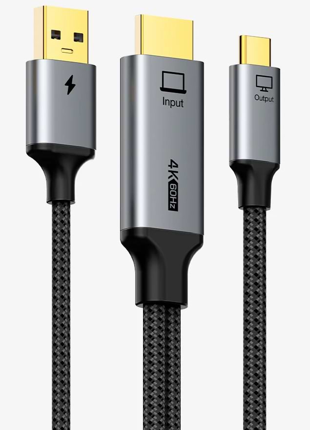 Кабель Cabletime HDMI - USB-C з USB живленням 2 м (CC18L)