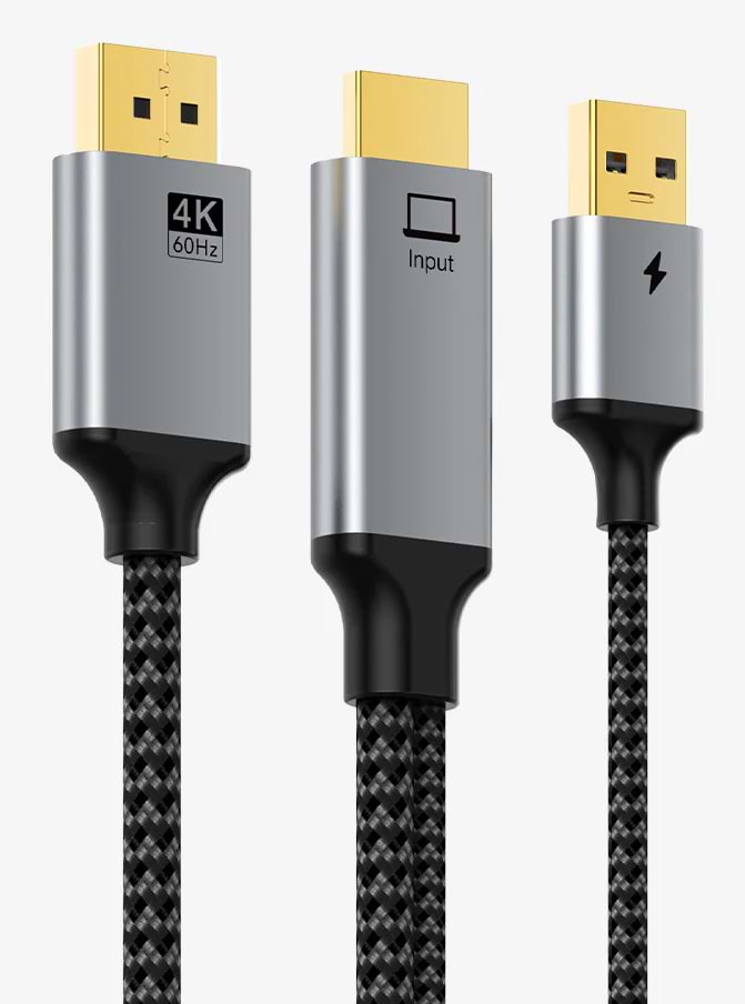 Кабель Cabletime HDMI (M) - DP (M) з USB-живленням 2 м (CHD1L)