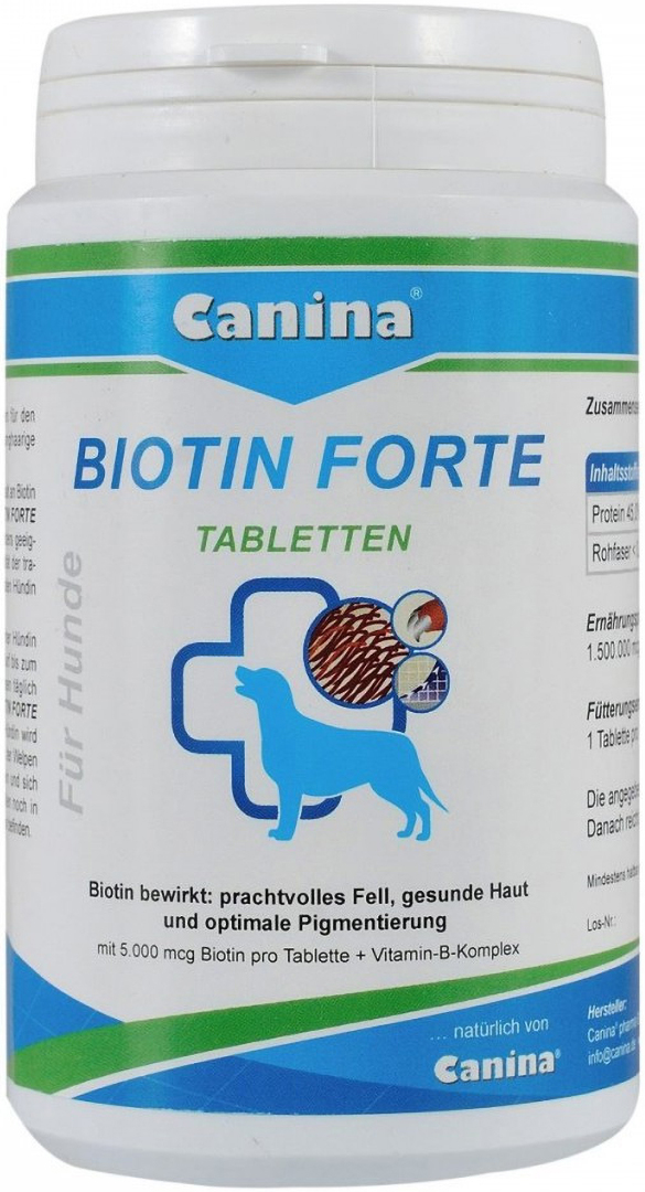 Витамины для собак Canina Biotin Forte Tabletten Биотин интенсивный курс для шерсти 200 г 60 табл. (4027565101108)