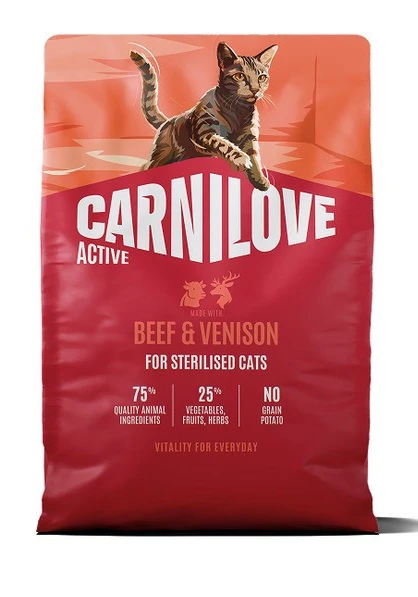 Сухий корм для котів Carnilove Active Beef & Venison Sterilised для стерилізованих яловичина та оленина 2 кг (8595602581702)