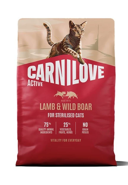 Сухий корм для котів Carnilove Active Lamb & Wild Boar Sterilised для стерилізованих ягня і дикий кабан 2 кг (8595602581450)