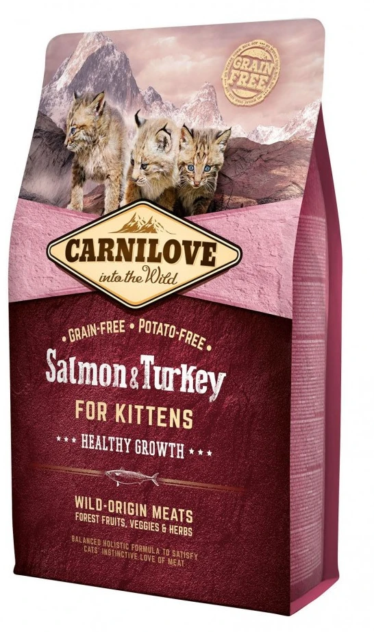 Сухий корм для котів Carnilove Cat Kitten для кошенят з лососем та індичкою 2 кг (8595602512225)