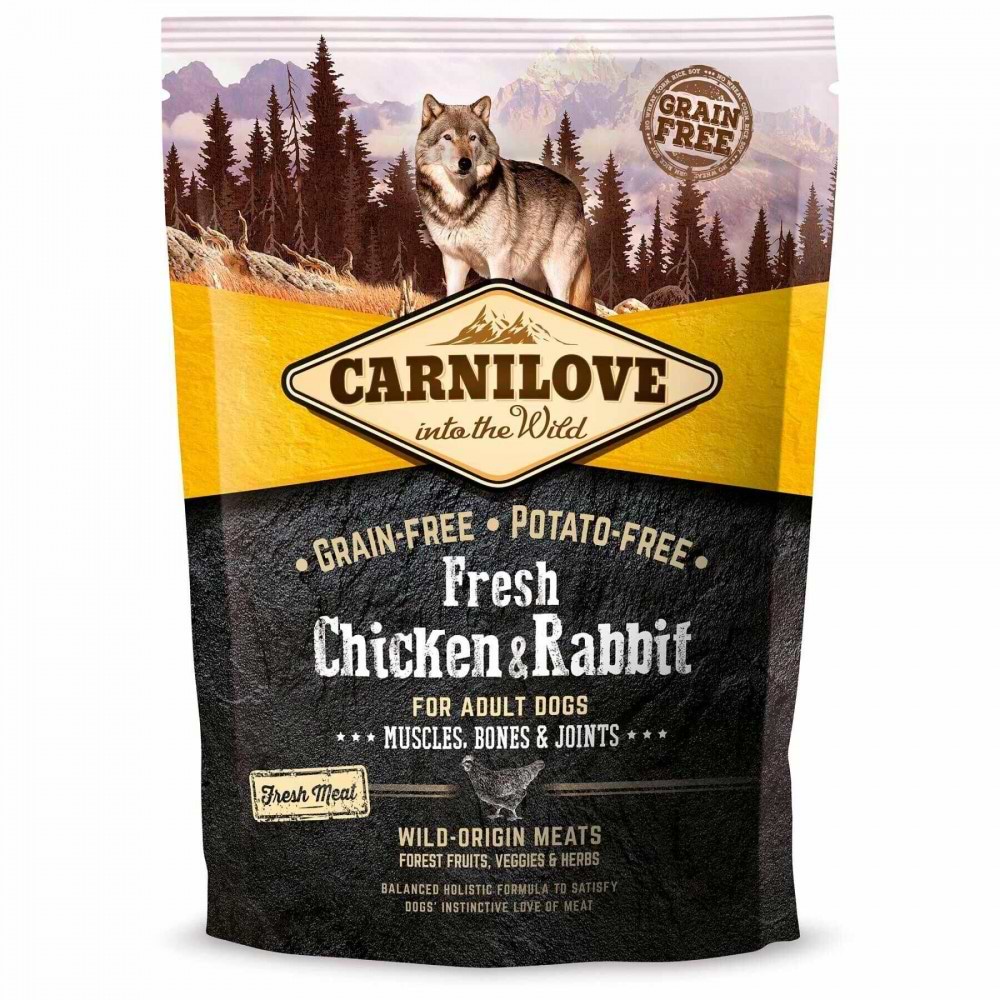 Сухой корм для собак Carnilove Fresh Chicken and Rabbit for Adult dogs 1,5 кг (8595602527502)