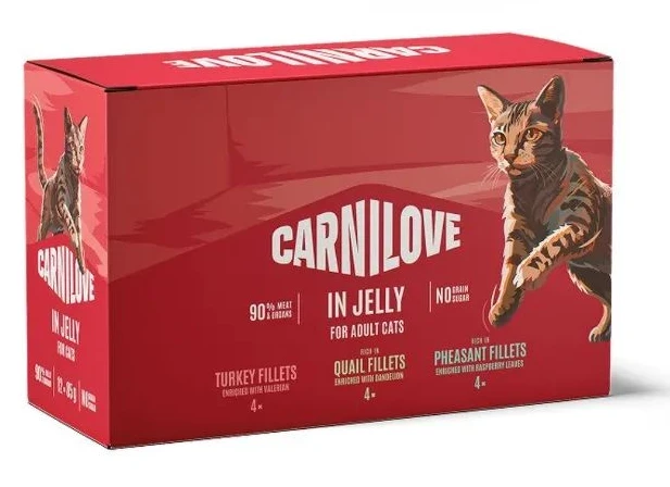 Набір вологого корму для котів Carnilove Jelly Multipack в желе в асортименті 12x85 г (8595602582808)