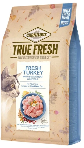 Сухий корм для котів Carnilove True Fresh Cat Fresh Turkey д/дорослих індичка 4,8 кг (8595602561469)