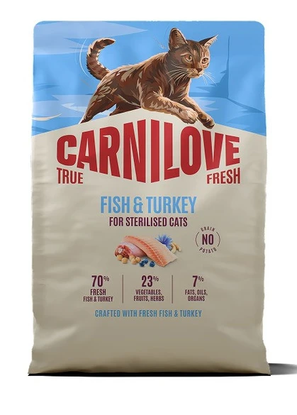 Сухий корм для котів Carnilove True Fresh Fish & Turkey Sterilised для стерилізованих риба та індичка 2 кг (8595602582419)