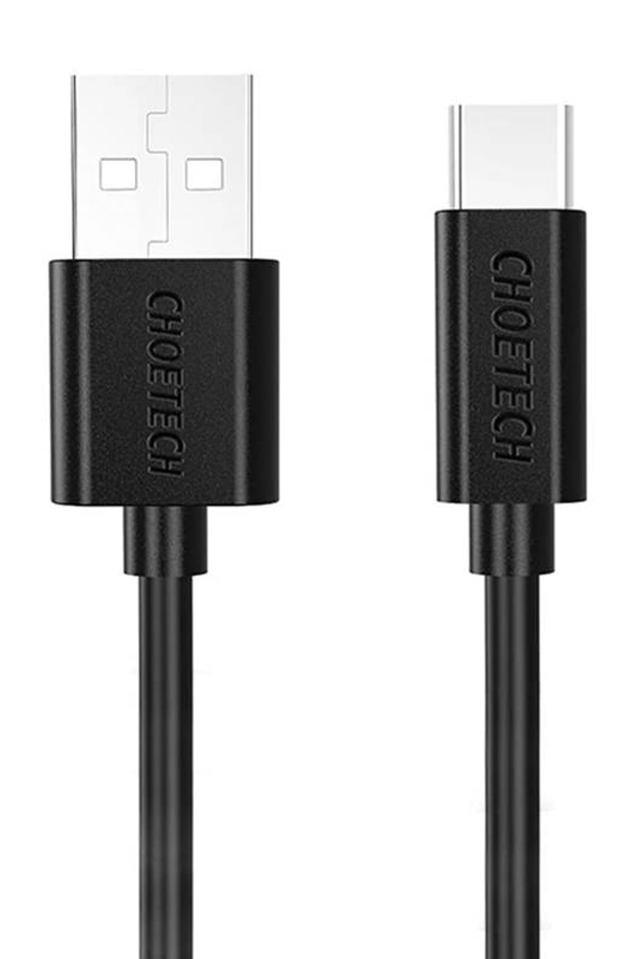 Кабель Choetech PowerSync PVC Cable USB-A to USB-C 2.4A 0.5m Black (AC0001)