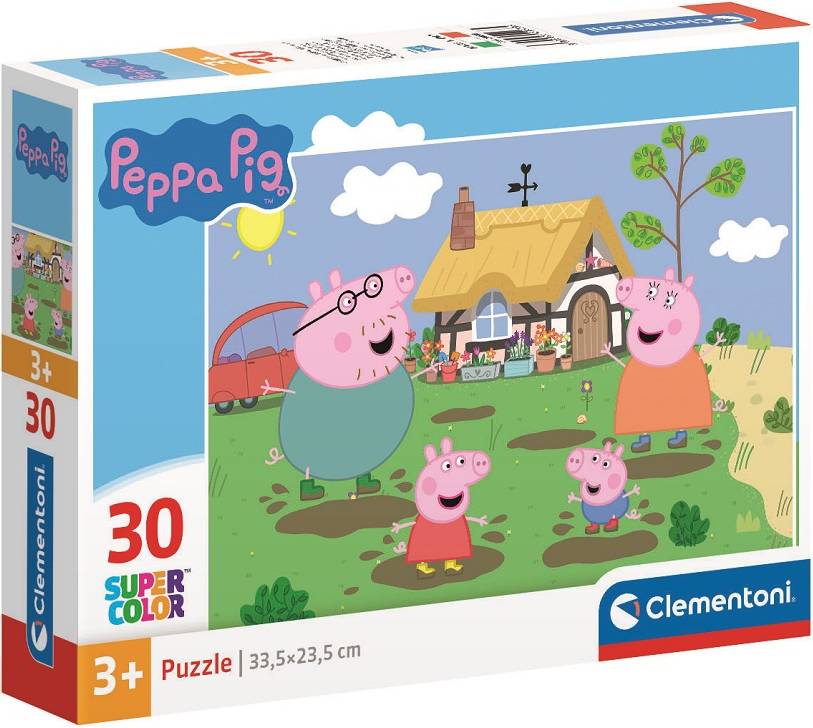 Пазли (3-4 роки) Clementoni 30 ел. Захоплива сімейна розвага сім'ї свинки Пеппи (20838)