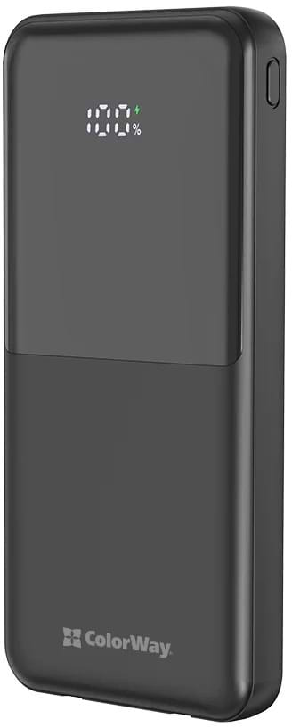 Батарея мобильная Colorway 10 000 mAh DigiPower USB QC4.0 + USB-C PD22.5W Black (CW-PB100LP01BK)