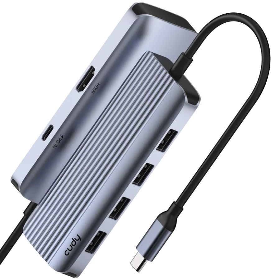Хаб USB Cudy USB 3.0 Type-C -> 4xUSB-A, 1хUSB-C, 1xHDMI (UH500)