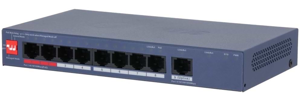 Коммутатор локальной сети (Switch) Dahua DH-CS4009-8ET1GT-110
