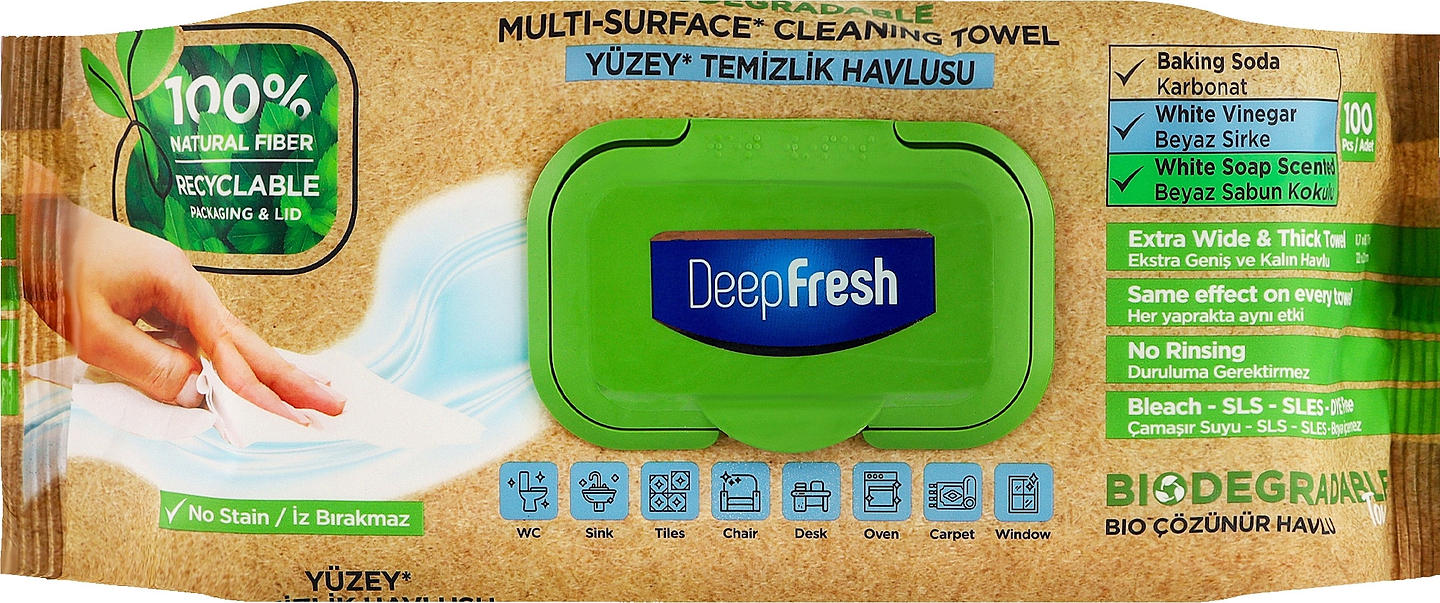 Салфетка бытовая Deep Fresh 100 шт. биоразлагаемые (8681554631692)