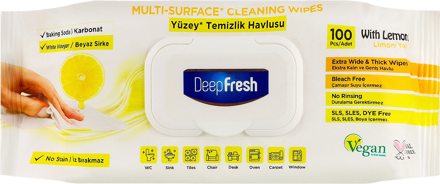 Салфетка бытовая Deep Fresh 100 шт. LEMON (8681554631883)
