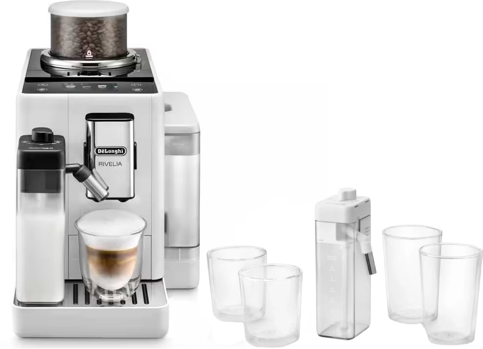 Комплект техніки Кавомашина Delonghi EXAM 440.55 W + Аксесуари для кавомашин Delonghi DLSC032 LatteCrema Kit