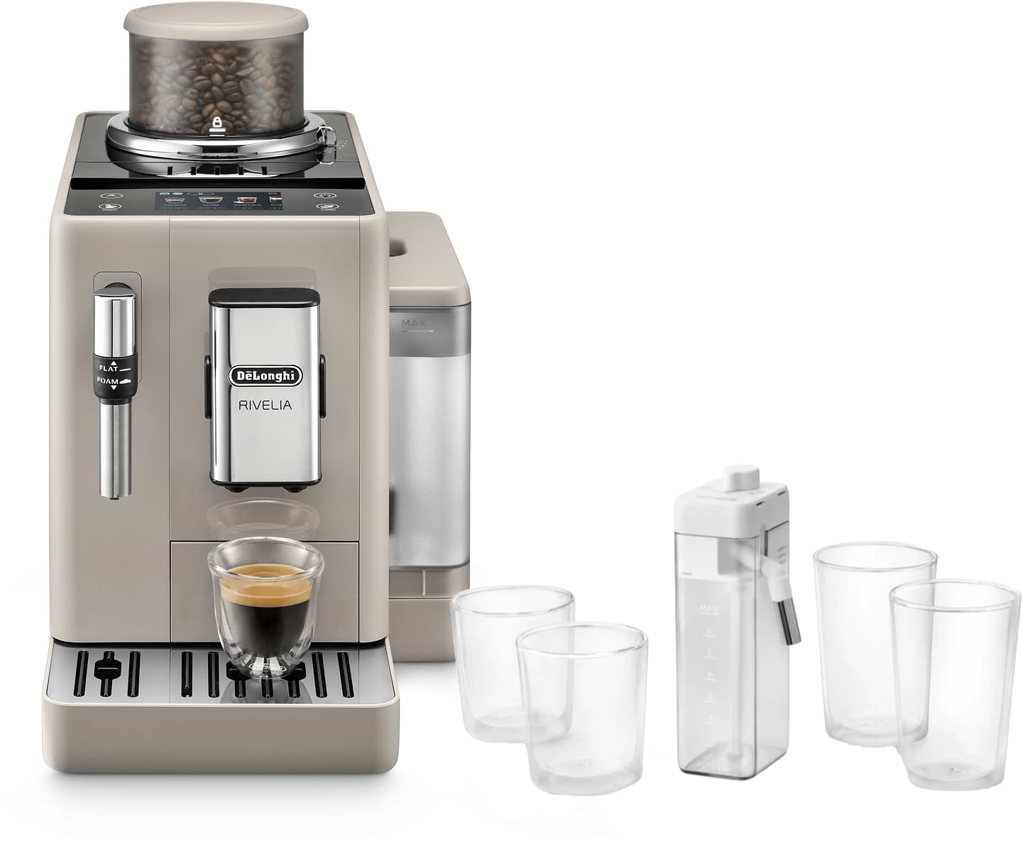 Комплект техніки Кавомашина Delonghi EXAM 440.55.BG Rivelia + Аксесуари для кавомашин Delonghi DLSC032 LatteCrema Kit