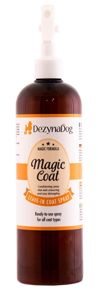 Спрей для кошек и собак Dezynadog Magic Coat для снижения статики улучшения состояния шерсти распутывания колтунов и спутываний (5052372068626)