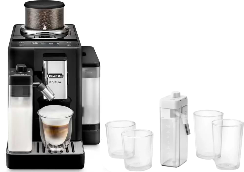 Комплект техники Кофемашина Delonghi EXAM 440.55 B + Аксессуары для кофемашин Delonghi DLSC032 LatteCrema Kit